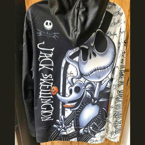 JACK SKELLINGTIN & SALLY Oversized Plus Size Pullover Skull, Graphic Hoodie XXXL - Picture 13 of 16